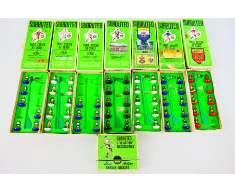 Subbuteo - 8 x boxed teams. Some of the players have damage and losses, most are in Very Good condition in Good boxes. (This 