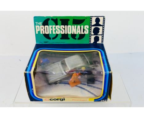 Corgi Toys - A boxed Corgi Toys #342 'The Professionals' Ford Capri. The model in metallic silver with chrome hubs has some m