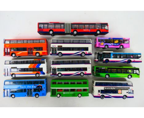 Creative Master Northcord - A fleet of 11 unboxed 1:76 scale diecast model buses. Lot includes CMNL UKBUS 3023 Dennis/Plaxton