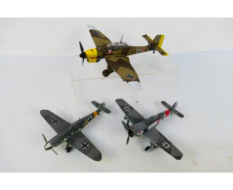 Franklin Mint Collection Armour - CDC Armour - 3 x unboxed models in 1:48 scale. Focke Wulf 190, Junkers Ju-87 Stuka and a Me