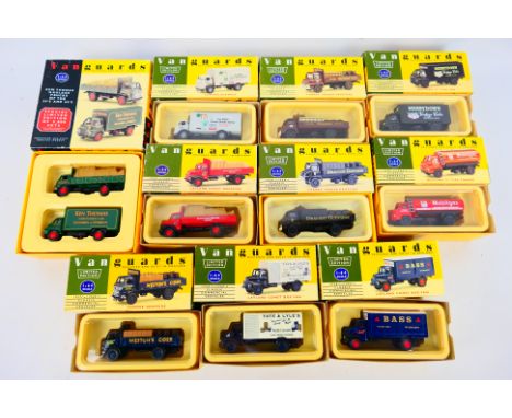 Vanguards - 10 x boxed lorries in 1:64 scale including Leyland Comet box van in Bass livery, Commer box back, Thames Trader d