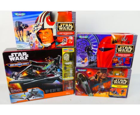 Star Wars Micro Machines, Galoob  - four boxed sets comprising Slave I Tatooine, Luke Skywalker Hoth, Royal Guard Death Star 