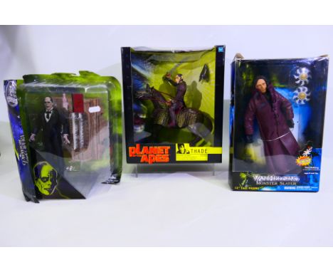 Hasbro, Jakks Pacific, Diamond Select Toys - 3 x boxed figures consisting of Planet of the Apes. The Phantom of the Opera, an