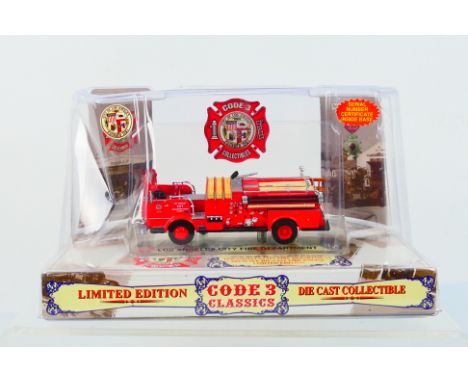 Code 3 Collectibles - A boxed die-cast limited edition fire engine - The #12952 vehicle is presented in a cellophane box. Box