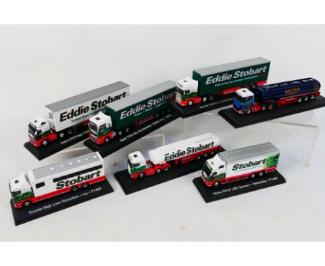 Atlas Editions - Oxford Diecast - An unboxed collection of seven 1:76 scale diecast model trucks predominately in Eddie Stoba