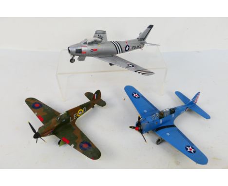 Franklin Mint Collection Armour - 3 x unboxed models in 1:48 scale. RAF Hurricane, US Navy Dauntless and USAF Sabre. They are