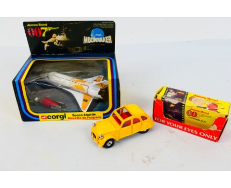 Corgi Toys - Two boxed James Bond themed diecast model vehicles. Lot consists of Corgi Toys #649 Space Shuttle from 'Moonrake