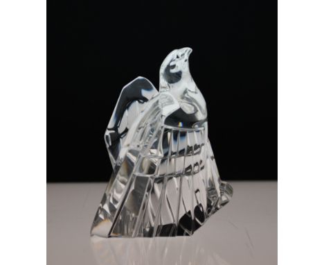 Steuben glass model of an eagle, 15cm, boxed.