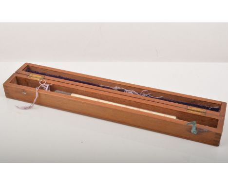 Vintage duplicator in a wooden box, floating dairy thermometer, boxed and a Victorian mahogany writing box, slope front inter