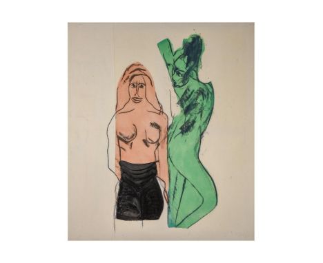 
	
		λ&nbsp;Bruce Tippett (British 1933-2017)
		Untitled (Nudes: Pink + Green)
		Acrylic and charcoal on canvas 
		Signed and