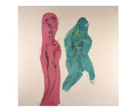 
	
		λ&nbsp;Bruce Tippett (British 1933-2017)
		Untitled (Nudes: Pink + Green)
		Acrylic and charcoal on canvas 
		Signed and