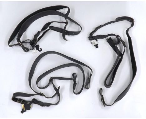 Three sets of leather accordion straps (new/old stock by Leathercraft of Liverpool) 