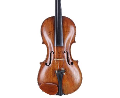 Very interesting 18th century violin labelled Giovanni Gaettano Pazzini, Florentinus, Anno 16**, the one piece back of plaini