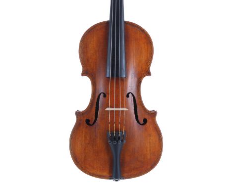 English violin by and labelled Charles Adin, Manchester 1874, the two piece back of faint medium curl with similar wood to th