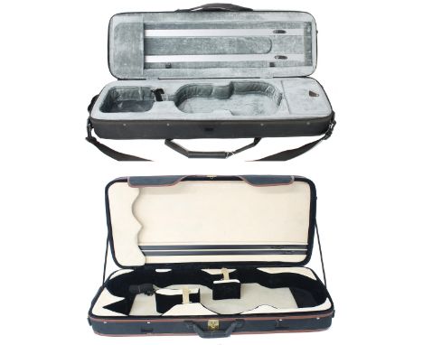 Contemporary double violin/viola case; also a single violin case (2) 