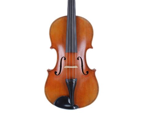 French Mirecourt School viola circa 1920, the two piece back of faint medium curl with similar wood to the sides and head, th