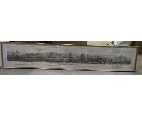 Framed Limited Edition Print 71/1100 - Barnstaple Town - 147cm x 21cm 