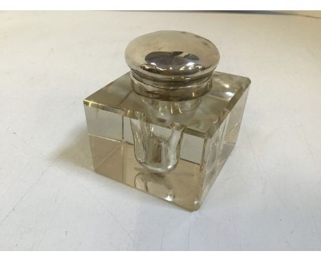 Silver Topped Inkwell - Damaged 