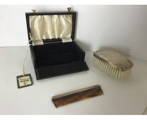 Broadway Engine Turned Silver Brush Set 