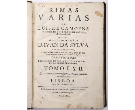 CAMÕES, Luís de.- RIMAS | VARIAS | DE | LUIS DE CAMOENS, | PRINCIPE DE LOS POETAS HEROYCOS, | y Lyricos de España. | ... | CO