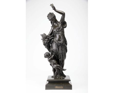 "Été" (Summer), bronze sculpture, French, 19th C., signed A. CARRIER-BELLEUSE - probably Albert-Ernest de Carrier-Belleuse (1