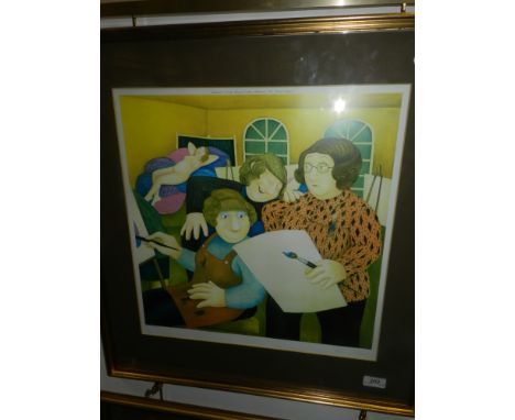 After Beryl Cook (1926-2008)
"Art Class"
signed artists proof, also bearing the blind stamp for the Fine Art Trade Guild, col