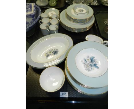 A Royal Worcester 'Woodland' pattern part dinner service, comprising milk jug, sugar bowl, six coffee cups and saucers, plate