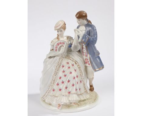 Royal Worcester figurine, from the 'Age of Courtship' collection, 'The Tryst', No. 551, CW305, with a certificate of authenti