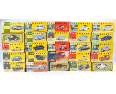 Vanguards group of Twenty five boxed classic car and commercial diecast vehicles. Condition Report update. Most look to have 