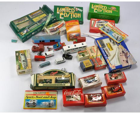 A mixed and interesting Toy group of modem and vintage themes comprising various Corgi Bus issues in addition to Lledo plus A