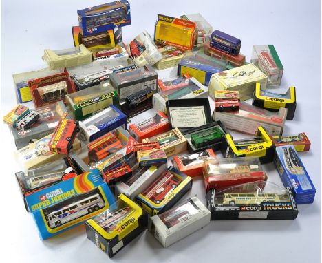 A mixed group of modern and vintage commercial diecast from Corgi, Dinky, Matchbox, Lledo to include mostly buses comprising 