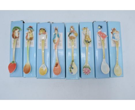 A collection of Border Fine Arts Studio The World of Beatrix Potter ceramic spoons with different characters (8) (all boxed).