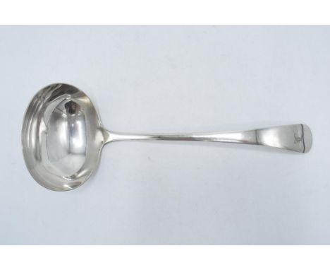 Silver ladle, Birmingham 1952, 29cm long. 238.5 grams.  