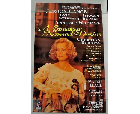 Theatre Poster: A Streetcar Named Desire (12.5" by 20", x 2, extra thick, very good condition). Play by Tennessee Williams (a