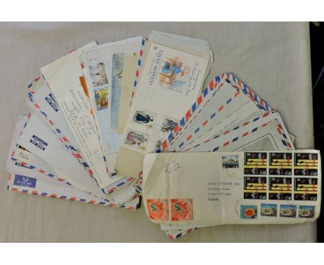 Airmail Envelopes Esso many from Africa &amp; Middle East to Esso, London. Rather untidy (100 approx).