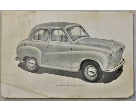 The Austin A30 "Seven" Saloon Maintenance Instructions booklet, a scarce catalogue manual for the Austin. Used condition.