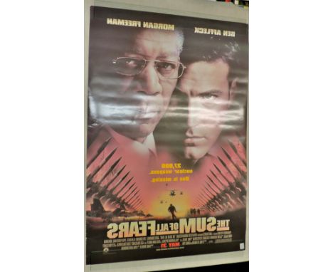 Film Poster: Th Sum of All Fears (2002, 27" X 40", double sided - mirror writing on reverse). Starring Ben Affleck and Morgan