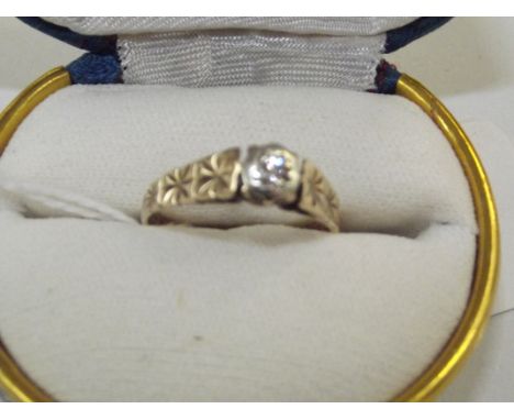 9 carat gold and diamond ring 