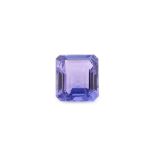 Loser facett. Tansanit, 4.05 ct, im Treppen- schliff