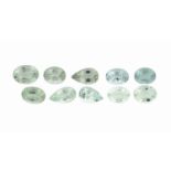 Lot 10 lose Aquamarine, zus. ca. 27.79 ct, versch.