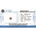 Loser Brillant 0.51 ct, natural Fancy Gelb- Braun/pi, mit