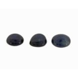 Lot 3 lose Saphir-Cabochons, zus. ca. 17.25 ct, versch.
