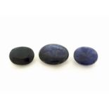 Lot 3 lose Saphire, ca. 25.41 ct, oval, Chessboard-Cut und
