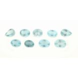 Lot lose facett. Aquamarine zus. 21.66 ct, in versch.