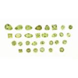 Lot lose facett. Peridots, zus. 12.95 ct, in versch.