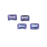 Lot 4 lose facett. Tansanitbaguettes zus. 2.58ct