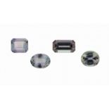 Lot 4 lose Tansanite zus. ca. 3.37 ct, in versch.