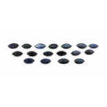 Lot lose facett. Saphire zus. 9.03 ct, Navette