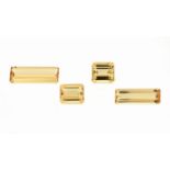 Lot 4 lose facett. Goldberylle, zus. 26.55 ct,in versch.