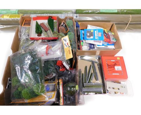 Gaugemaster, Woodland Scenics, Jarvis and other scenics, including trees, grass mats, Peco lineside kits, Bachmann Branchline